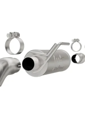 MagnaFlow Cat-Back, SS, 2.5/3in, Turn Down In Front Rear Tire 2015 Ford F150 5.0L V8 Ext Cab Luxury