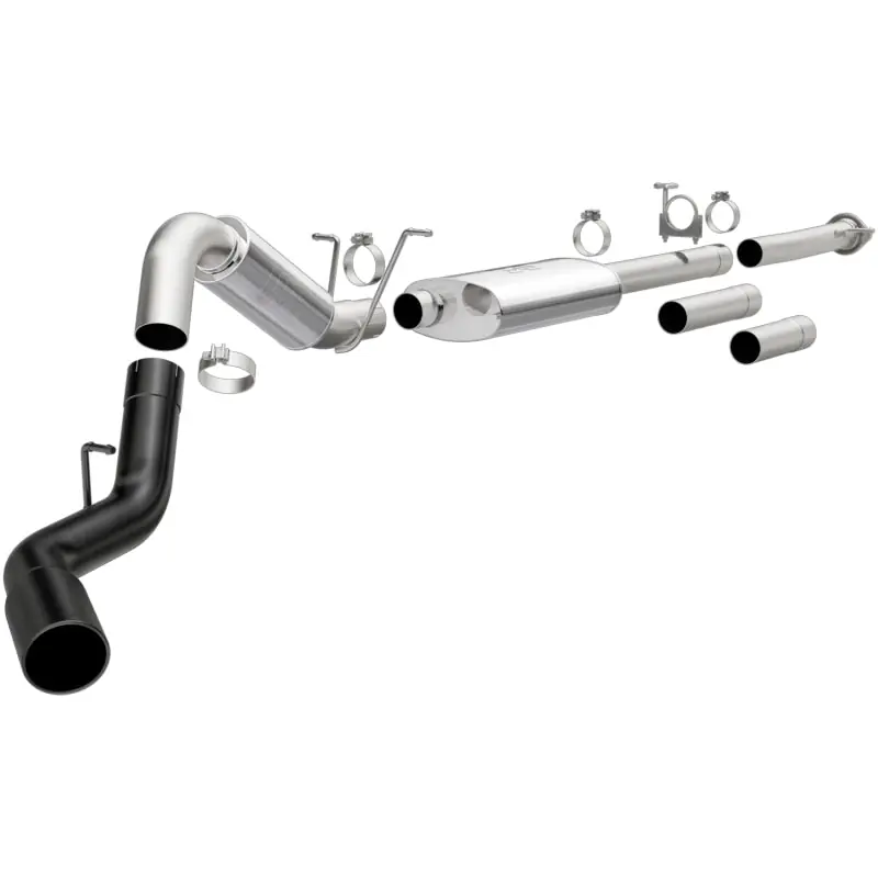 Budget MagnaFlow 11-19 GM 2500/3500 6.0L 4in Single Passenger Side Rear Exit Cat-Back Exhaust w/Black Tips