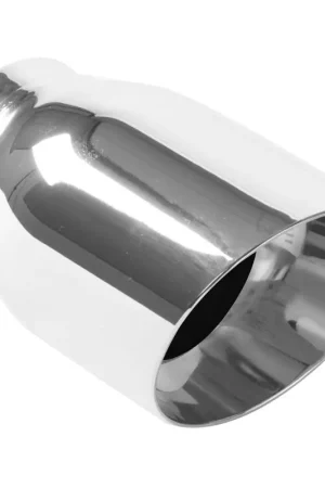Last Chance MagnaFlow Tip Stainless Double Wall Round Single Outlet Polished 3.5in DIA 2.5in Inlet 5.5in Length