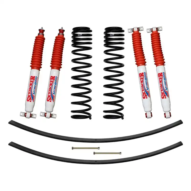 Premium Skyjacker 84-01 XJ 3in FR D-Rate Long Travel Coil Suspension Kit w/RR Add A Leafs/Nitro 8000 Shocks
