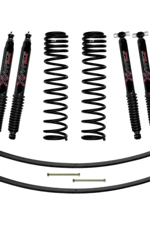 New Arrival Skyjacker Jeep XJ 3in FR Dual Rate Long Coil Suspension Lift LKit w/RR Add-A-Leafs/Black Max Shocks
