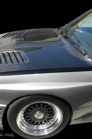 Order Now BMW 3 Series DTM Fiberwerkz GTR Vented Style Hood - FRP - E30-GTR-VENT