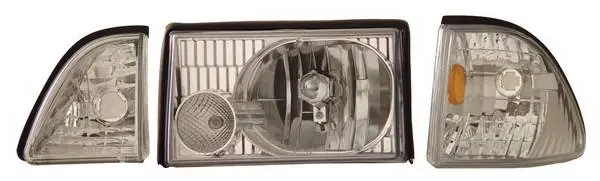 Ford Mustang Anzo Headlights - Crystal with Corner & Inner Corners Chrome - 121195 Crafted