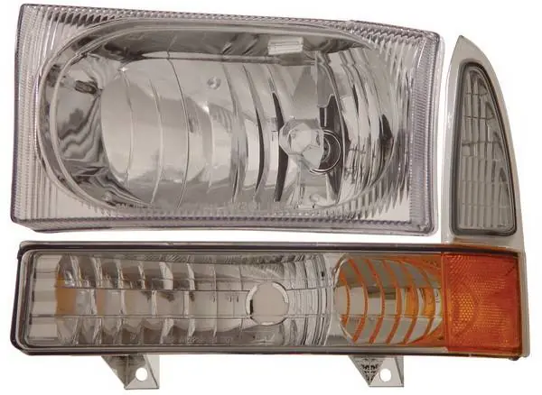 Latest Ford Excursion Anzo Headlights - Chrome with Corner Amber - 111081