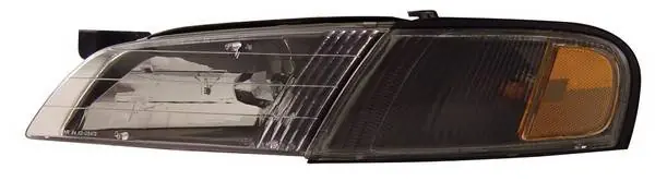 Discount Nissan Altima Anzo Headlights - Black with Amber Reflectors - 121170