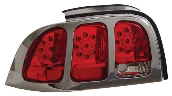 New Release Ford Mustang Anzo LED Taillights - Red & Clear - 321021