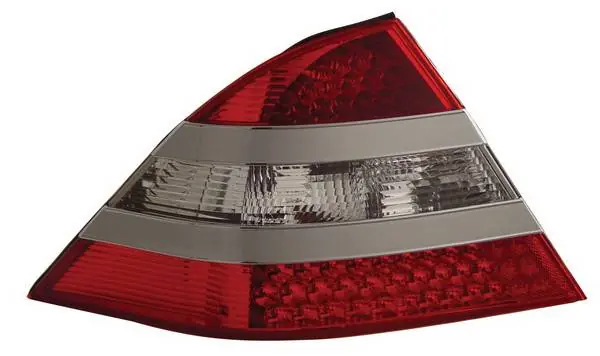 Budget Mercedes-Benz S Class Anzo LED Taillights - Red & Clear - Silver Center - 321086