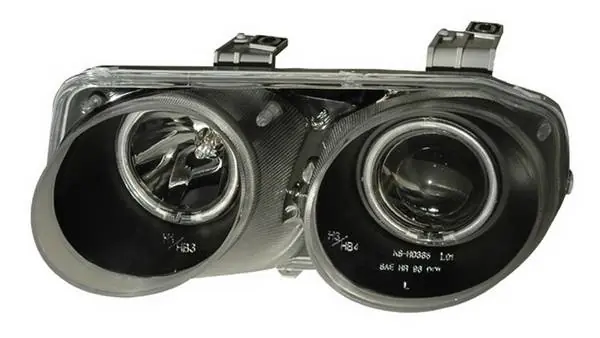Acura Integra Anzo Projector Headlights - Halo Black & Clear & Amber - CCFL - 121256 Bulk Order