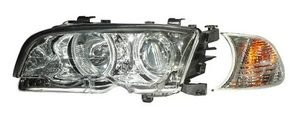 BMW 3 Series 2DR Anzo Projector Headlights - with Halo Chrome & Clear with Amber - 121268 Fan Favorite