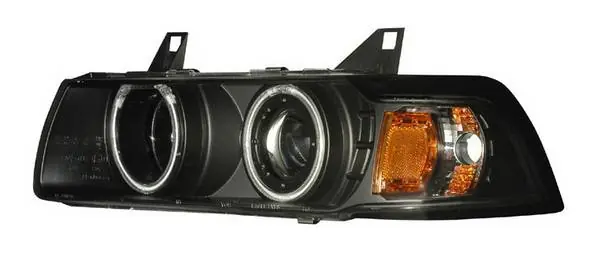 Limited Offer BMW 3 Series 4DR Anzo Projector Headlights - G2 Halo Black & Clear with Amber - 1PC - 121267