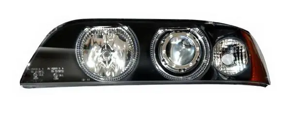 Exclusive BMW 5 Series Anzo Projector Headlights - Black & Clear with Halos - 121017