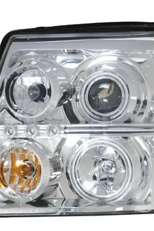Cadillac Escalade Anzo Projector Headlights - Halo Chrome & Clear Amber- CCFL - 111143 Buy Online
