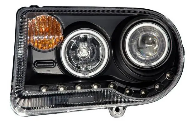 Authentic Chrysler 300 Anzo Projector Headlights - G2 Halo Black & Clear Amber- CCFL - 121251