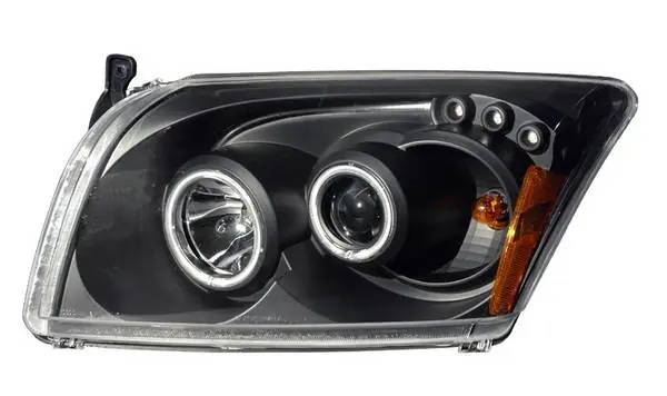 Dodge Caliber Anzo Projector Headlights - Black & Clear Halos- CCFL - 121214 No Minimum Order