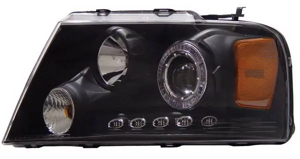 Handmade Ford F150 Anzo Projector Headlights - with LED Halo - Black - 111028