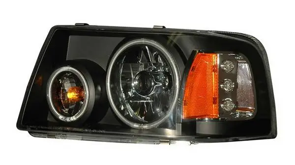 Hassle-Free Returns Ford Ranger Anzo Projector Headlights - Halo Black Clear Amber - CCFL - 1PC - 111152