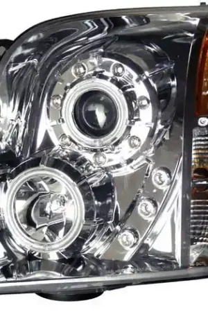 Free Shipping GMC Yukon Anzo Projector Headlights - Halo Chrome & Clear Amber - CCFL - 111147