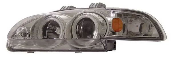 Honda Civic 4DR Anzo Projector Headlights - Chrome Clear with Halo - 1PC - 121153 Free Delivery