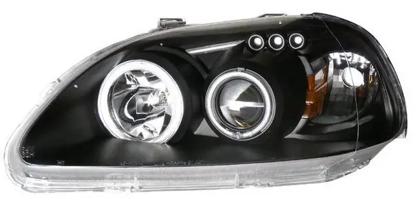 Honda Civic Anzo LED Projector Headlights - G2 Halo Black & Clear & Amber- CCFL - 121246 Bargain