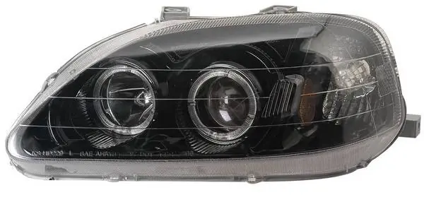 Honda Civic Anzo Projector Headlights - with Halo Black - 121071 Crafted