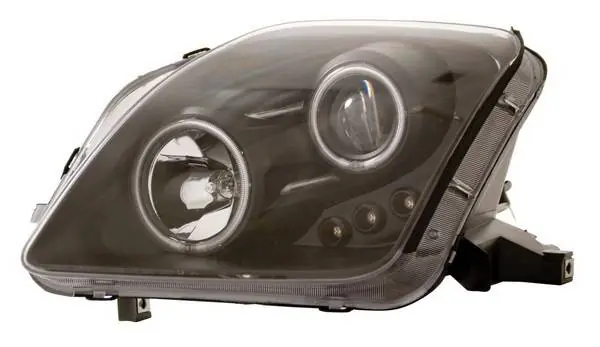 Hot Deal Honda Prelude Anzo Projector Headlights - with Halo - Black & Clear with Amber Reflectors - 121164
