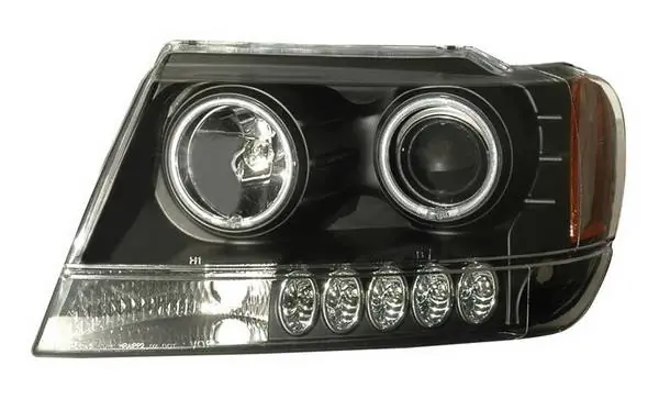 Markdown Jeep Grand Cherokee Anzo Projector Headlights - Halo Black & Clear & Amber - CCFL - 111158