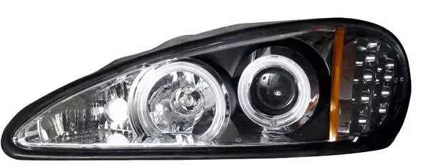 Viral Pontiac Grand Am Anzo Projector Headlights - Black & Clear with Halos - 121233