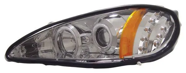 Pontiac Grand Am Anzo Projector Headlights - with Halo - Chrome & Clear with Amber Reflectors - 121167 Handmade