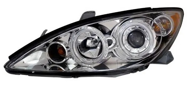 Affordable Toyota Camry Anzo Projector Headlights - Halo Chrome & Clear Amber - 121244