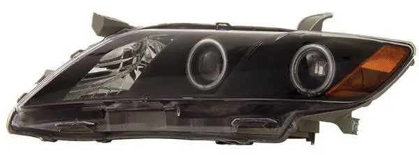 Toyota Camry Anzo Projector Headlights - with Halo - Black & Clear with Amber Reflectors - 121181 Original