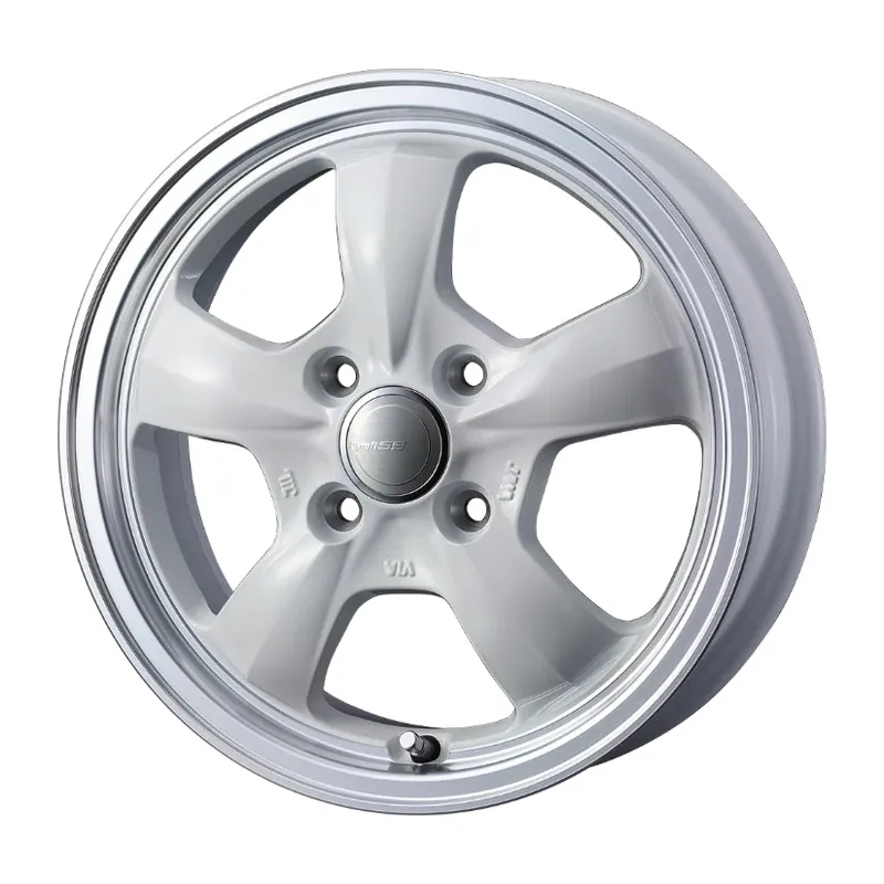 Gyraft 5S Alloy Wheel 15x5.5 ET42 4x100 White Polished Rim 73mm CB Direct From Manufacturer
