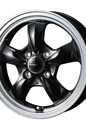Genuine Gyraft 5S Alloy Wheel 15x4.5 ET45 4x100 Black Polished Rim 73mm CB