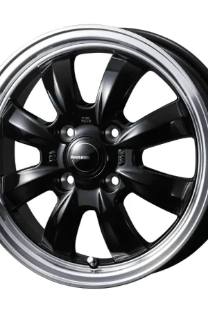 Gyraft 8S Alloy Wheel 15x4.5 ET45 4x100 Black Polished Rim 73mm CB Save Now