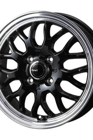 Mega Sale Gyraft 9M Alloy Wheel 15x4.5 ET45 4x100 Black Polished Rim 73mm CB