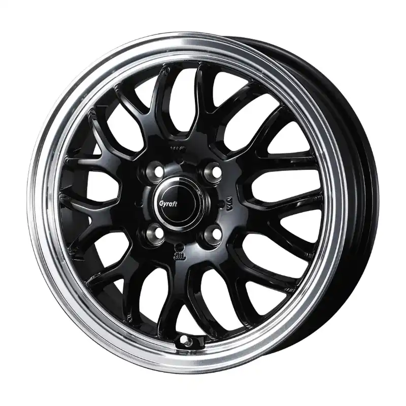 Mega Sale Gyraft 9M Alloy Wheel 15x4.5 ET45 4x100 Black Polished Rim 73mm CB
