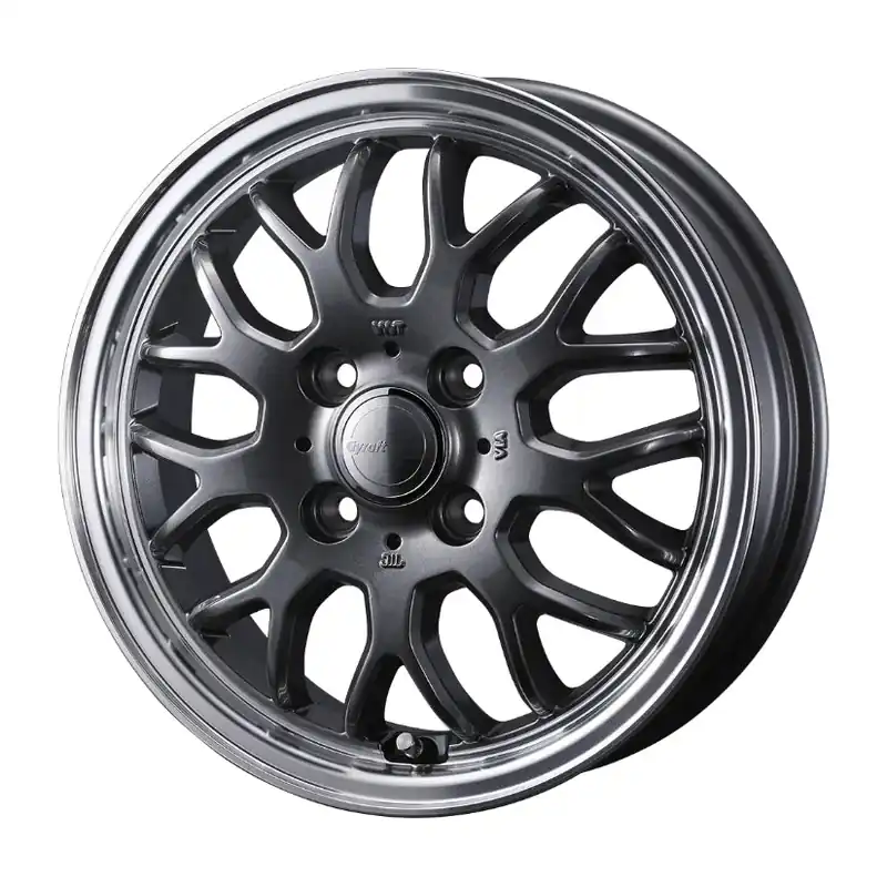 Gyraft 9M Alloy Wheel 15x5.5 ET42 4x100 Gunmetal Polished Rim 73mm CB Same Day Shipping