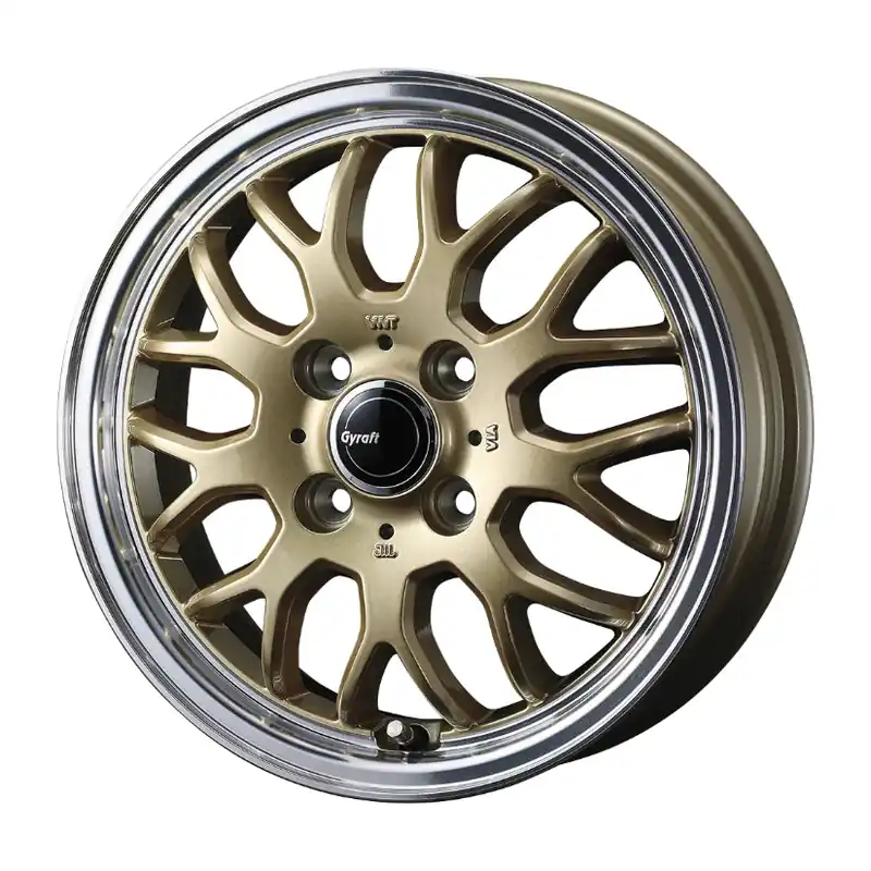Gyraft 9M Alloy Wheel 14x4.5 ET45 4x100 Gold Polished Rim 73mm CB Shop Now