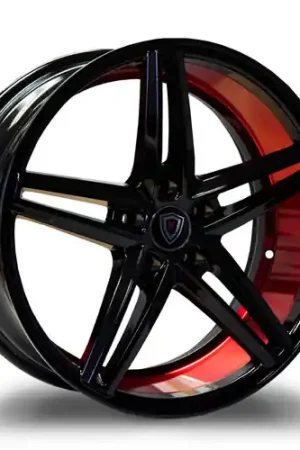 MARQUEE WHEELS M8571 5x112 18x8+25 BLACK / RED Reduced Price