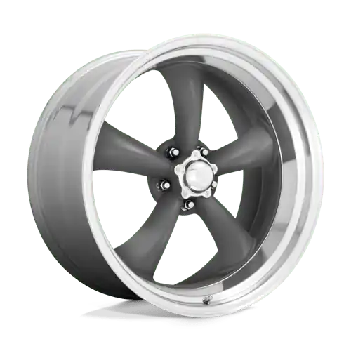 Hot Deal American Racing Vintage VN215 CLASSIC TORQ THRUST II 5X114.3 15X8 -18 MAG GRAY W/ MACHINED LIP