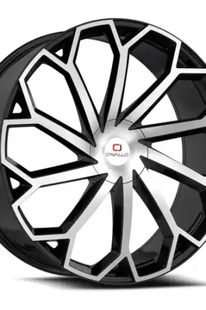 Certified Cavallo CLV-51 5x112/5x114.3 20x8.5 +35 Gloss Black & Machined