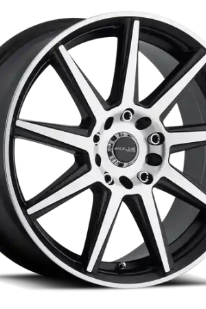 Raceline 144M Storm BMF 5X108/5x114.3 17x7.5 40 Black and Machined Time-Limited