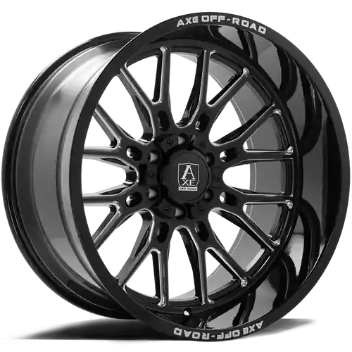 Axe ATLAS 8x165 26X12 -44 GLOSS BLACK MILLED Warranty Included