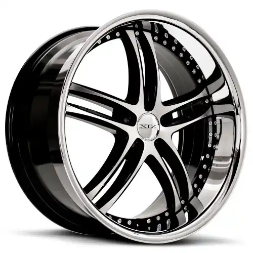 Markdown XIX Wheels XIX 15 5x112 20x8.5 +35 Gloss Black Machined with Stainless Steel Lip
