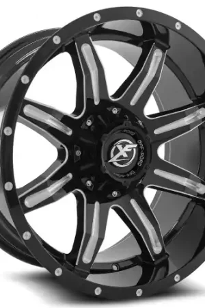 XF Off-Road XF-215 8x165.1/8x180 20x9 +12 Gloss Black & Milled Same Day Shipping