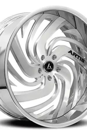 19" Artis Forged Wheels Fillmore Brushed Silver Face with Chrome Lip Rims High Quality