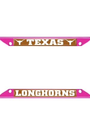 License Plate Frame with Texas; Pink Save Now