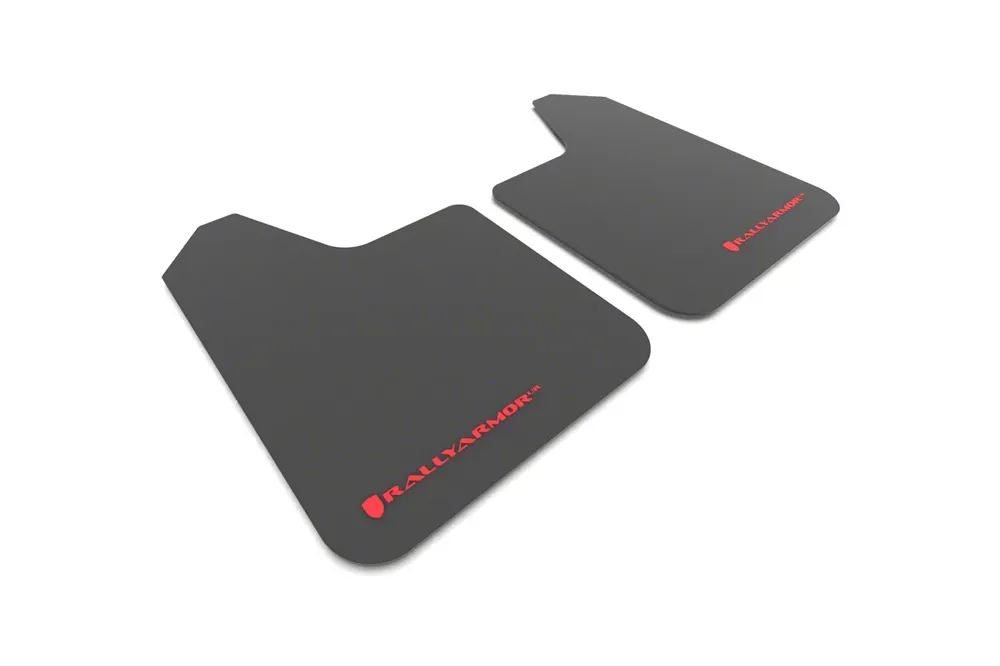 Rally Armor Universal UR Black Mud Flaps with Red Logo; Front or Rear Wholesale