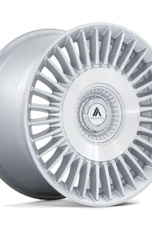 Asanti Black ABL-40 TIARA 5X115/5X120 22X10.5 +18 GLOSS SILVER WITH BRIGHT MACHINED FACE Direct From Manufacturer