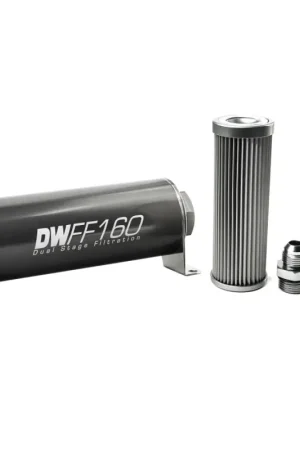 Bargain DeatschWerks Stainless Steel 8AN 10 Micron Universal Inline Fuel Filte — PMD Premier Motoring Development