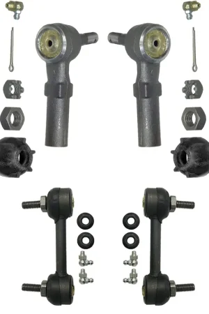 6pc Front Inner Outer Tie Rods Rear Sway Bar Links Suspension Kit Fresh Stock